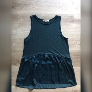 LOFT Sleeveless Peplum Top - M - Teal